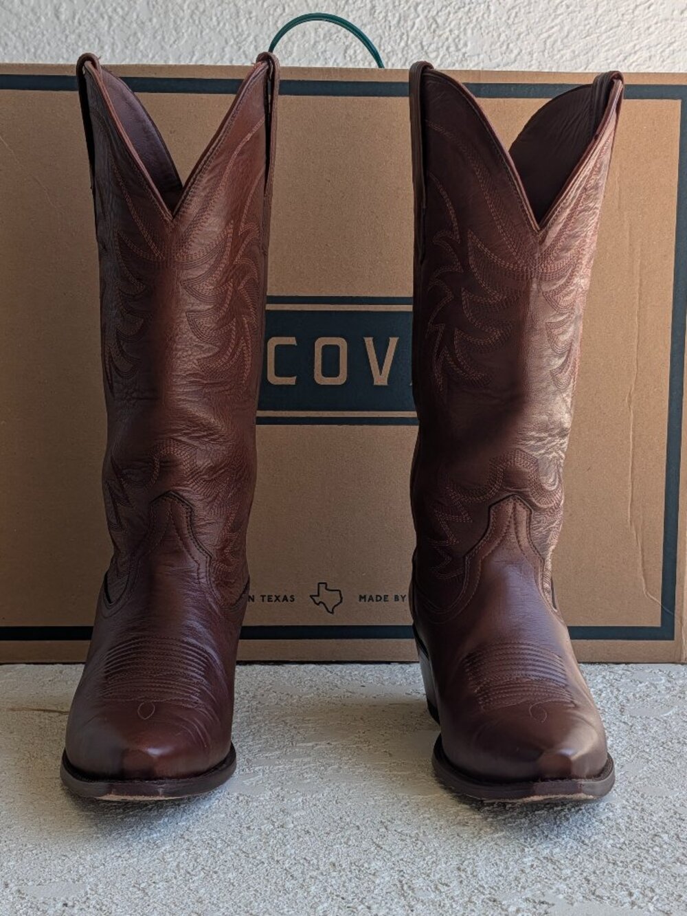 Tecovas Brown Leather Western Heeled Boots